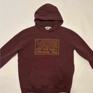 Vans Kids's Maroon Hoodie with Gold Logo